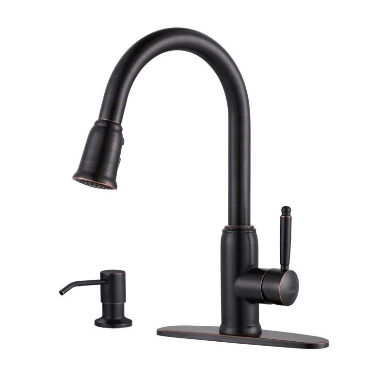 WOWOW 2310101RB-S WOWOW Pull Down Kitchen Faucet with Soap Dispenser