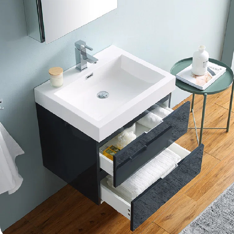Valencia 24" Wall Mount Single Sink Bathroom Vanity Base Only (Top and Sink Not Included)
