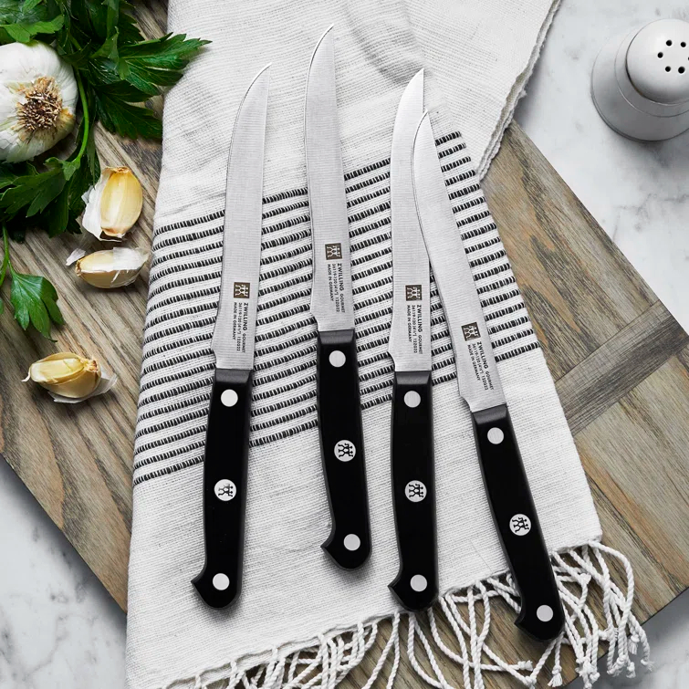 Zwilling Gourmet 4-Piece Black Stainless Steel Steak Knife Set