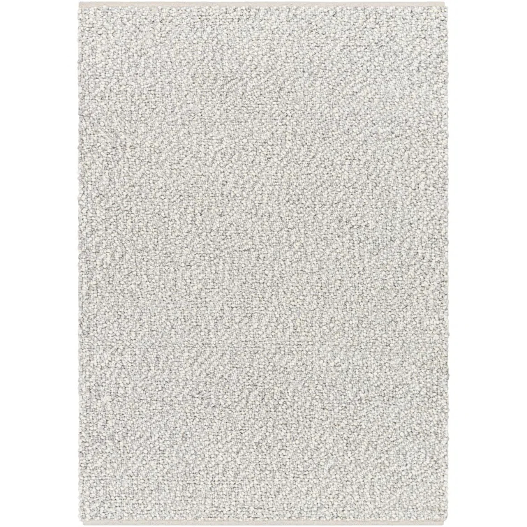 Handmade Ivory Wool and Synthetic 5' x 7' Rectangular Rug