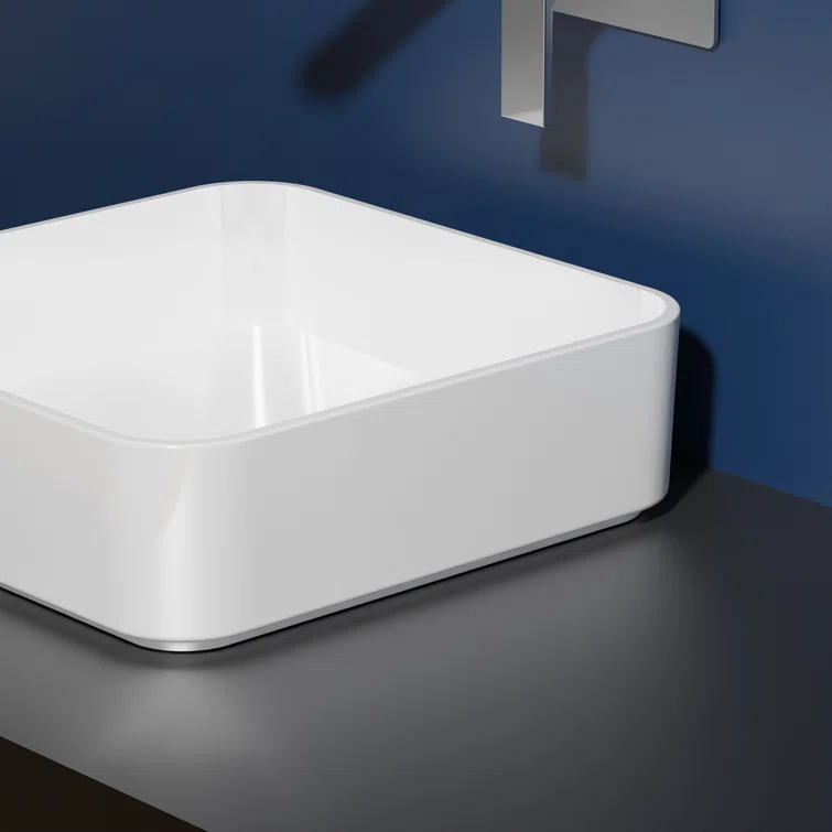 WS Bath Collections Mood 15.7'' Ceramic Square Bathroom Sink