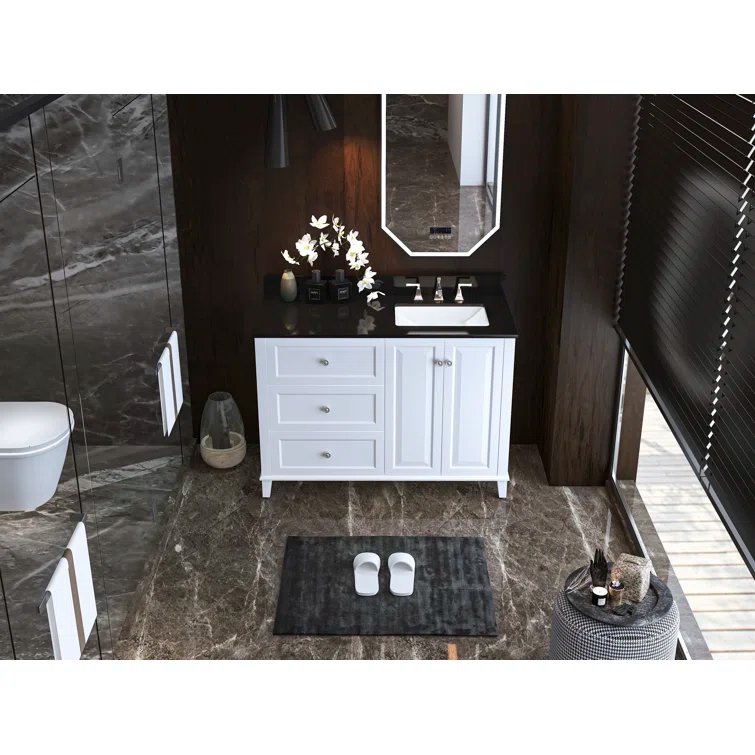 Hannah 48'' Single Bathroom Vanity with Quartz Top