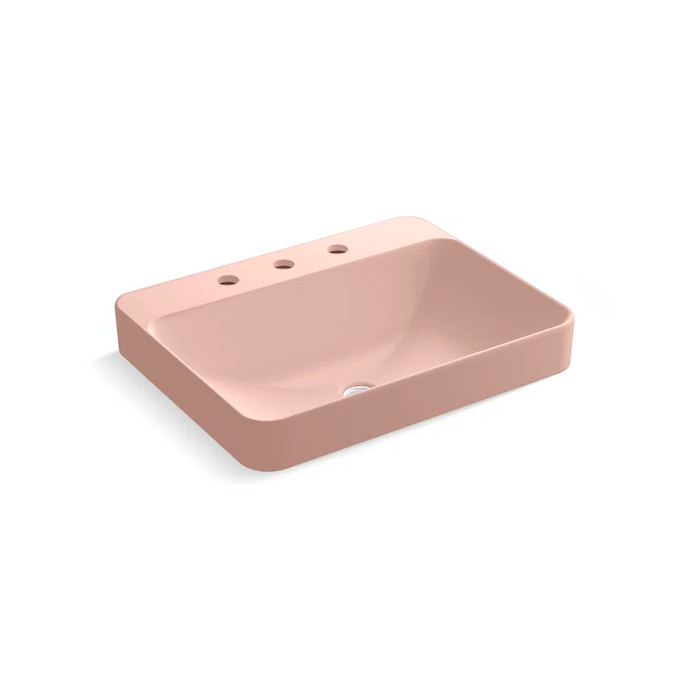 Vox® Vitreous China Rectangular Vessel Bathroom Sink with Overflow