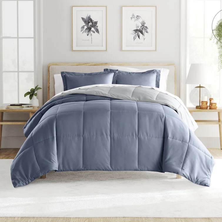 Reversible Down-Alternative Comforter Bedding Set