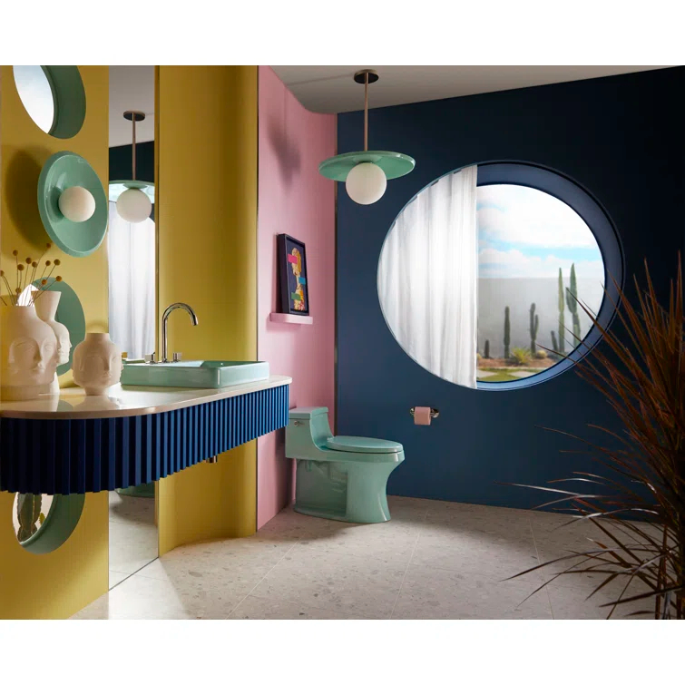 Vox® Vitreous China Rectangular Vessel Bathroom Sink with Overflow