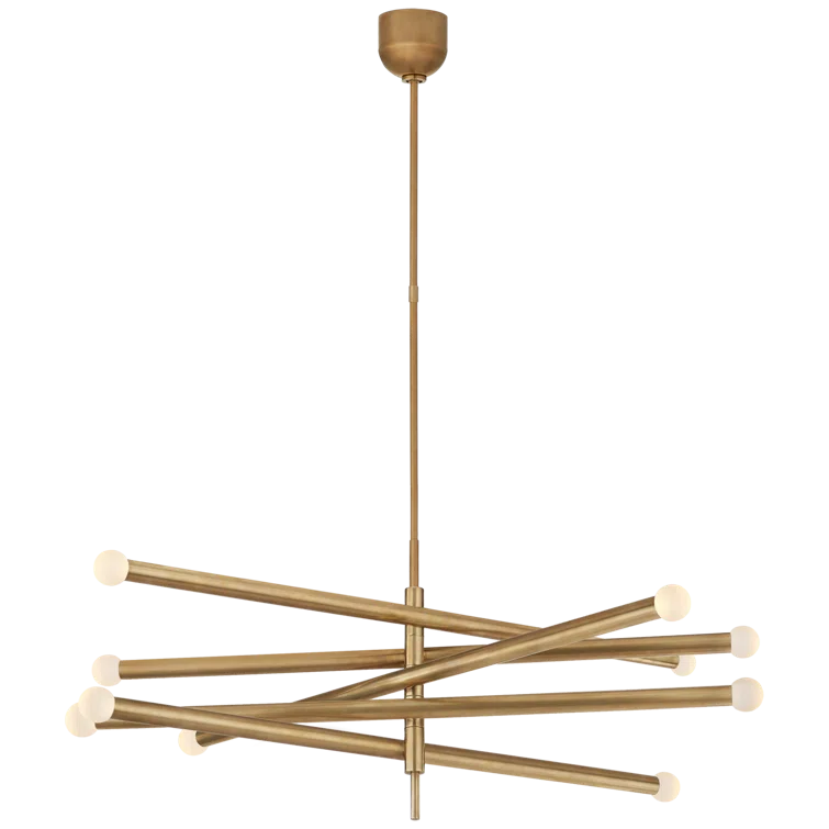 Antique Brass and Crystal 10-Light LED Chandelier