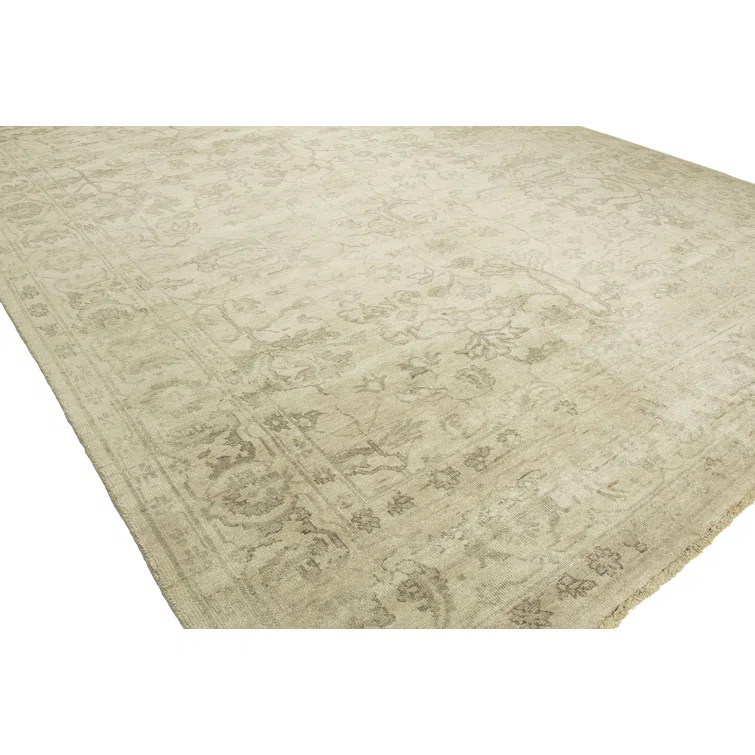 Wool Area Rug in Beige