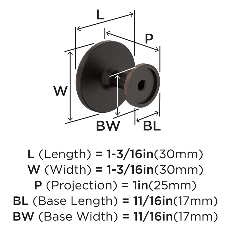 Loop 1-3/16 Inch Diameter Round Knob Multipack