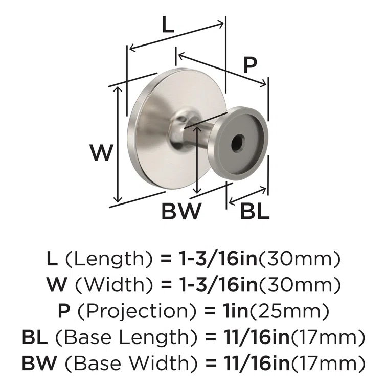 Loop 1-3/16 Inch Diameter Round Knob Multipack