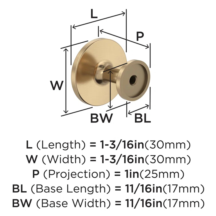 Loop 1-3/16 Inch Diameter Round Knob Multipack