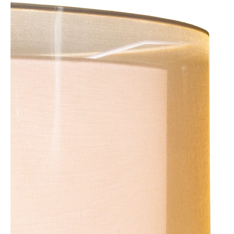Antique Brass and Beige Drum LED Flush Mount