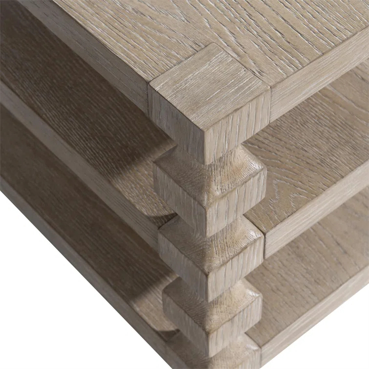 Medium Oak Rectangular Accent Table with Spindle Legs