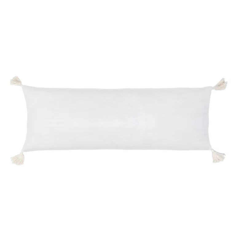 Bianca Velvet Pillow by Pom Pom at Home - White / Lumbar