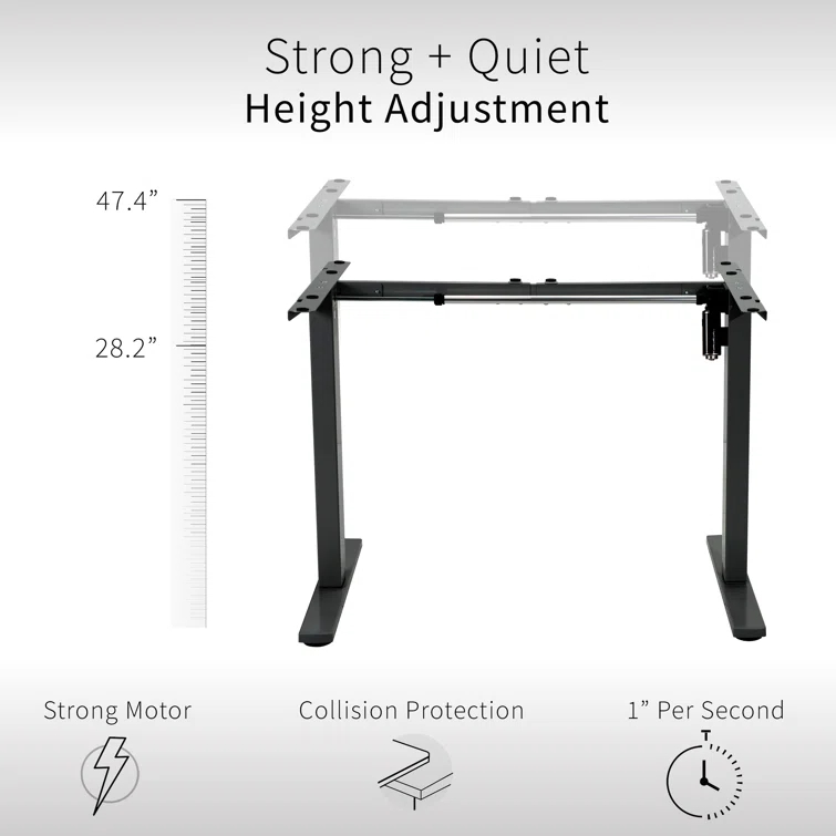 Electric Single Motor Desk Frame (Top Not Included)