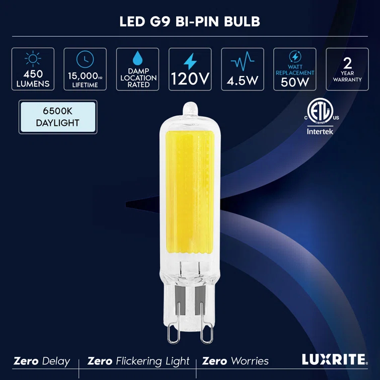 50 Watt Equivalent T4 G9/Bi-pin Dimmable LED Bulb
