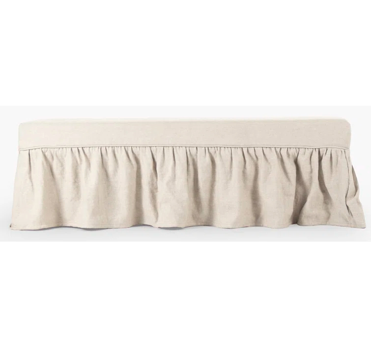 Zentique Elena Linen Blend Upholstered Bench