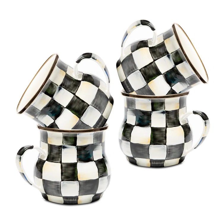 MacKenzie-Childs Check Mugs (Set of 4)