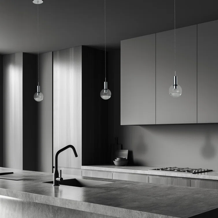 Sienna 5-in Integrated LED Height Adjustable ETL Certified Pendant Light with Globe Shade