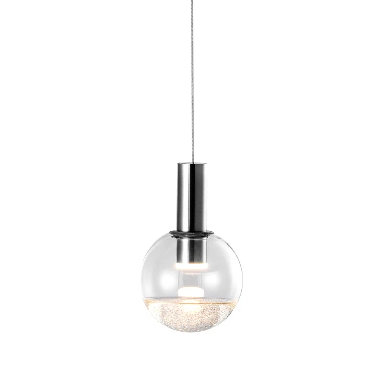 Sienna 5-in Integrated LED Height Adjustable ETL Certified Pendant Light with Globe Shade