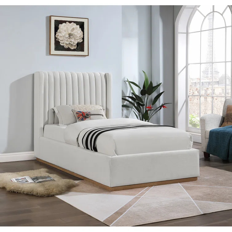 Chamblis Upholstered Wingback Bed