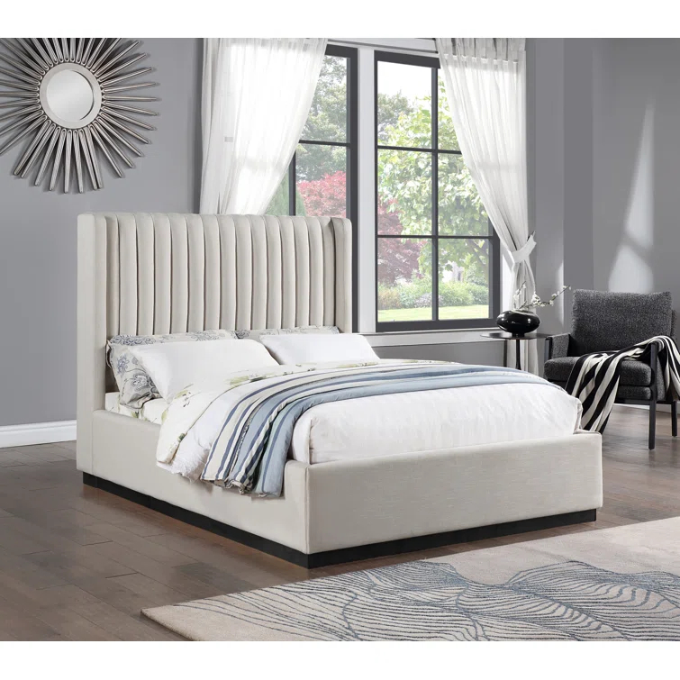Chamblis Upholstered Wingback Bed