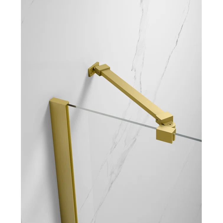 43" W x 58" H Frameless Glass Hinged Bathtub Shower Door with Clear Tempered Glass