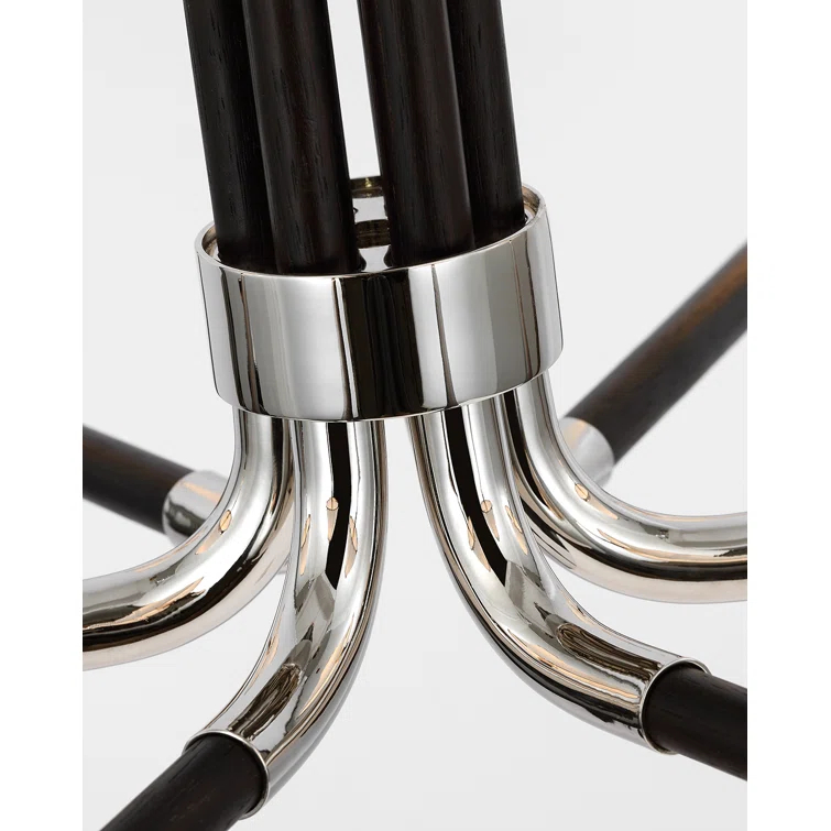 Rigby Polished Nickel and Ebony 6-Light Chandelier