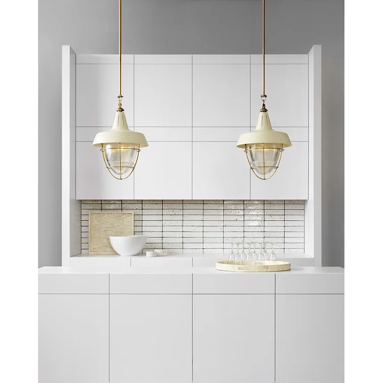 Henry Antique Brass and Green 2-Light Pendant