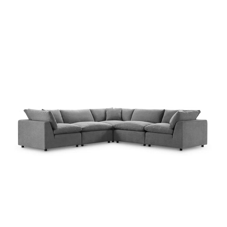 JoJo Fletcher Luxe Stain-Resistant Fabric 5Pc Two-Arm Sectional