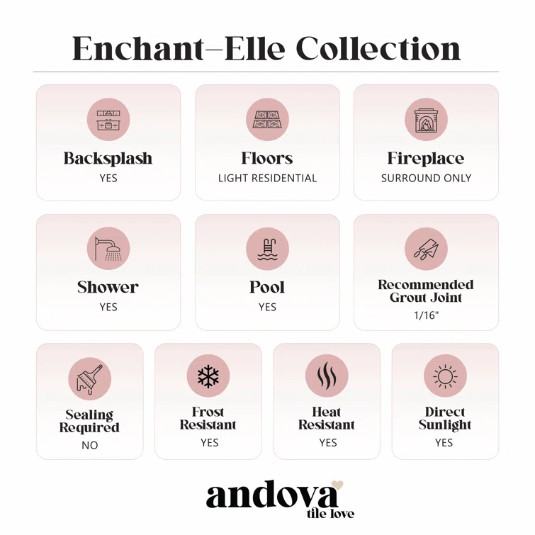 Enchant-Elle 4-in. x 12-in. Subway Polished Glass Wall & Floor Tile