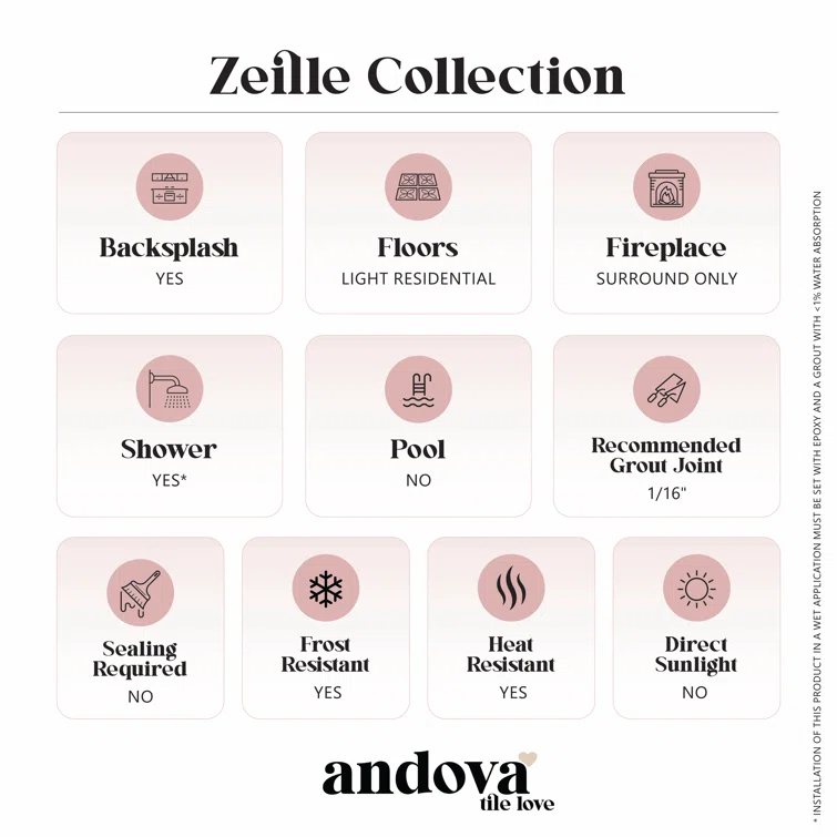 Zeille Glass and Metal Arabesque Mosaic Kitchen Backsplash, Bathroom, Shower, Wall and Floor Tile