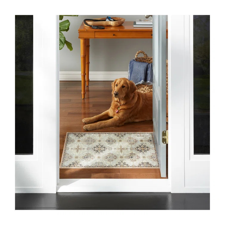 Town & Country Avani Everwash Washable Non-Slip Backing Area Rug Beige
