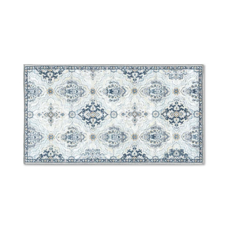 Town & Country Everyday Avani Medallion Everwash Washable Non-Slip Backing Area Rug Gray