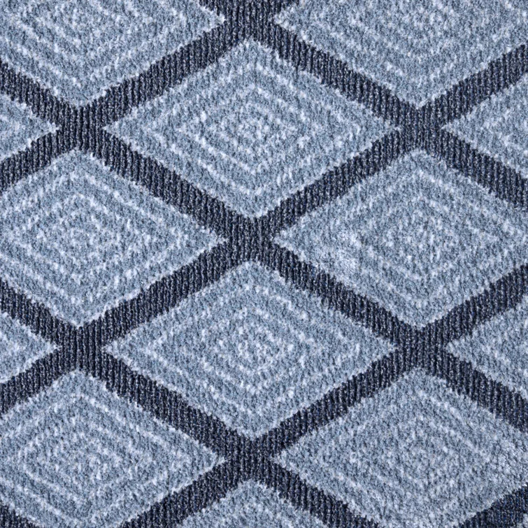 Town & Country Everyday Rein Solid Diamond Everwash Non-Slip Backing Washable Area Rug Blue