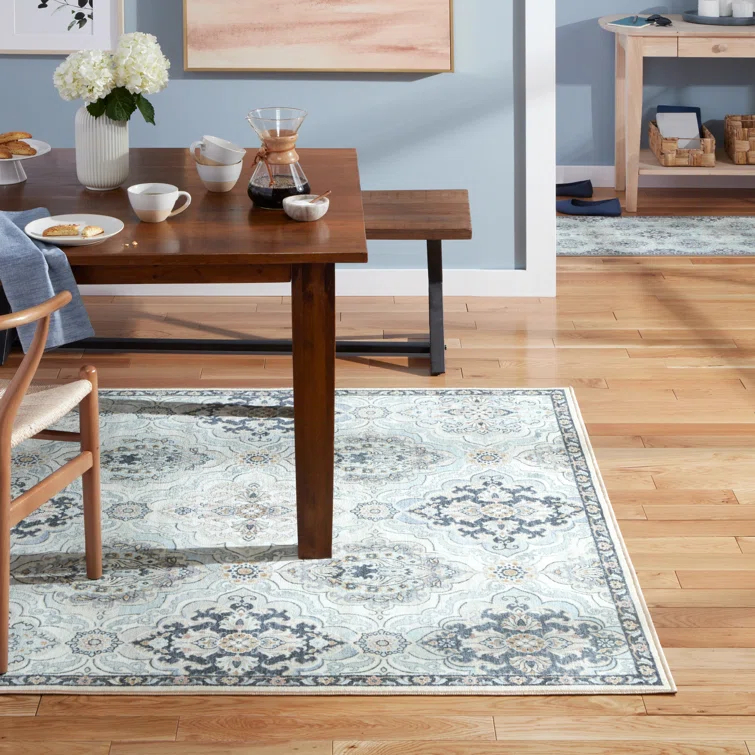 Town & Country Everyday Avani Medallion Everwash Washable Non-Slip Backing Area Rug Gray