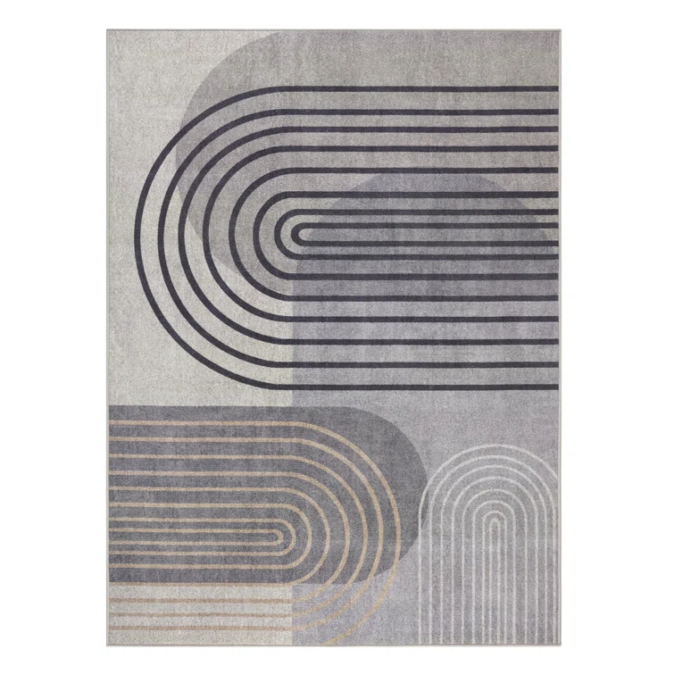 TOWN & COUNTRY EVERYDAY Avani Everwash Non-Slip Backing Area Rug Gray /Blue