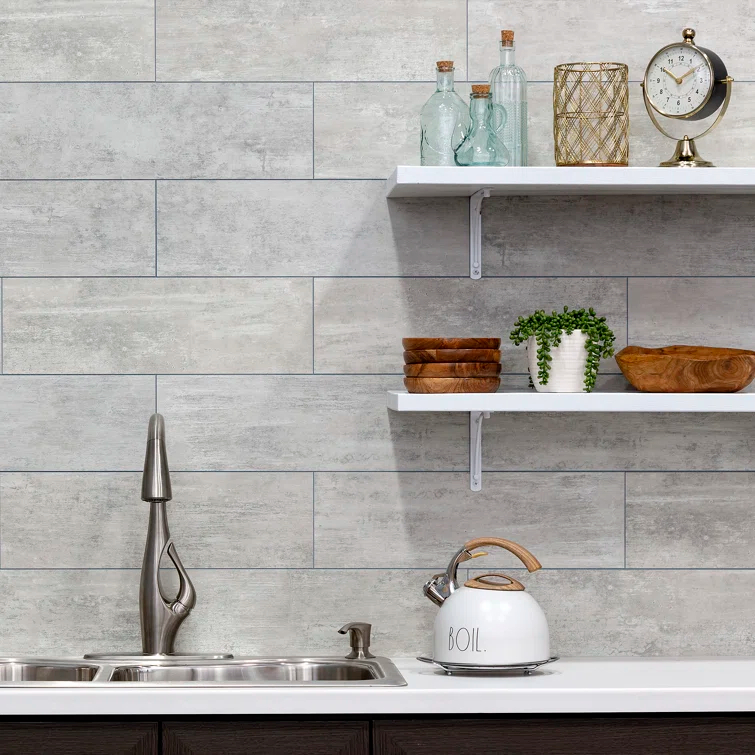 Palisade 22.8 in. x 7.31 in. Interlocking Vinyl Waterproof Wall/Backsplash Tiles