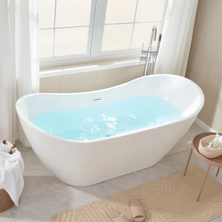 Ophelia 71" x 32'' Freestanding Soaking Acrylic Bathtub