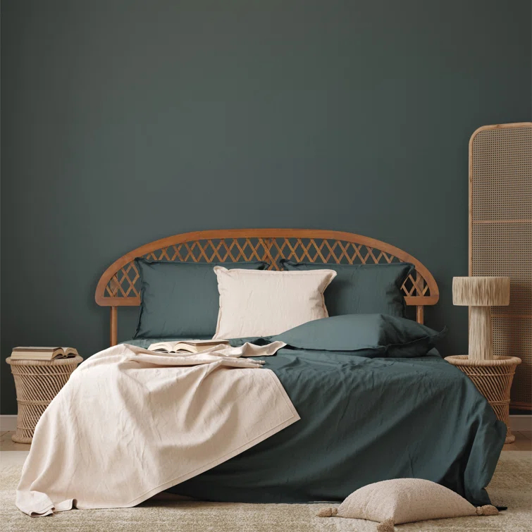 NTC Gem Solid Wood Bed Frame with Headboard and Silent Slats, 1000 Lbs. Capacity Bed Frame