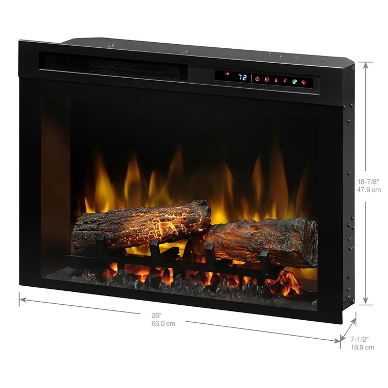 Dimplex Nova Multi-Fire XHD Plug-In Electric Fireplace Insert with Realistic Logs - 1000 SQ FT, Ceramic Heater