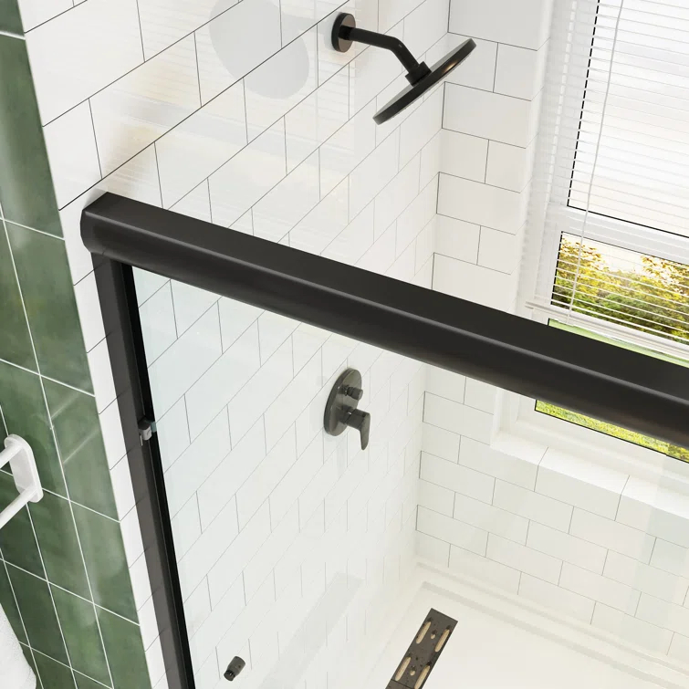 55" - 59" W x 72" H Double Sliding Semi-Frameless Shower Door