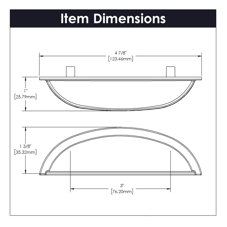 Cottage Kitchen Cabinet Handles, Solid Core Drawer Pulls for Cabinet Doors, 3"