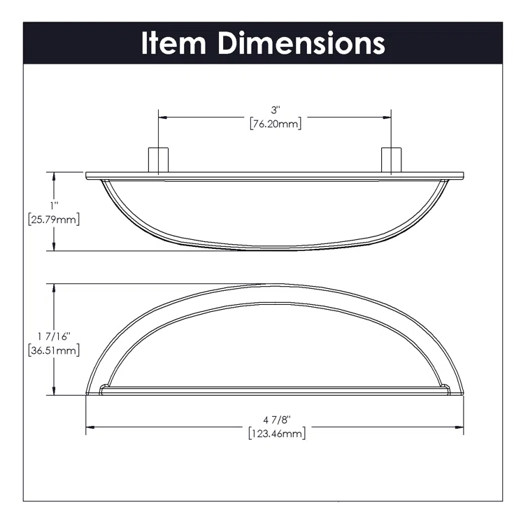 Cottage Kitchen Cabinet Handles, Solid Core Drawer Pulls for Cabinet Doors, 3"