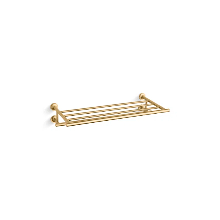 Purist® 24" Hotelier Metal Wall-Mount Bathroom Shelf, Towel Holder
