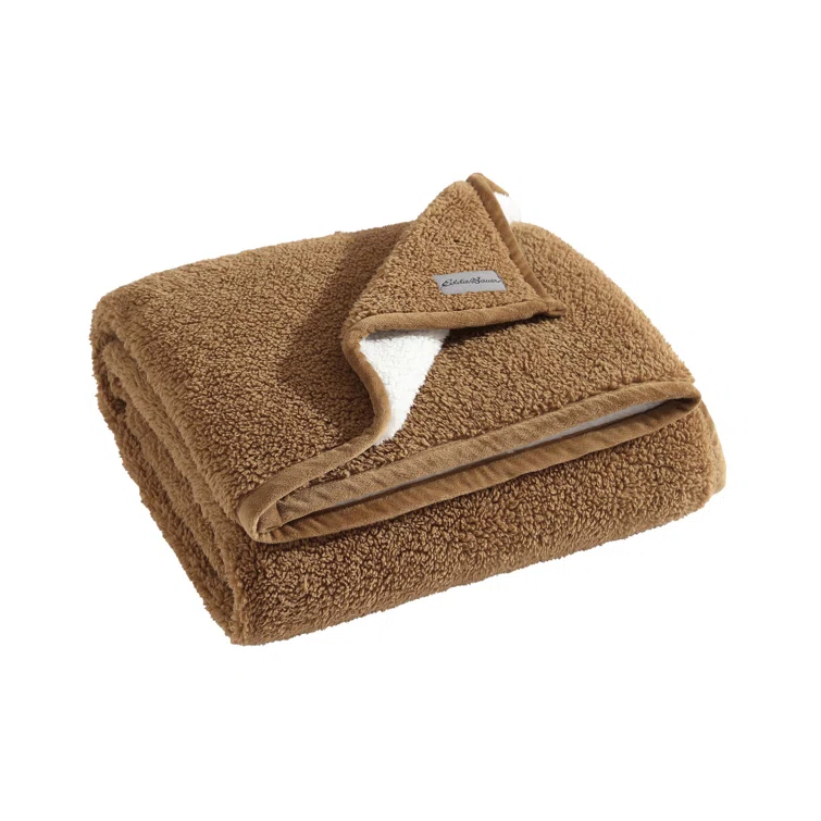 Eddie Bauer Eddie Bauer Solid Bi Colored Plush Sherpa Throw Blanket