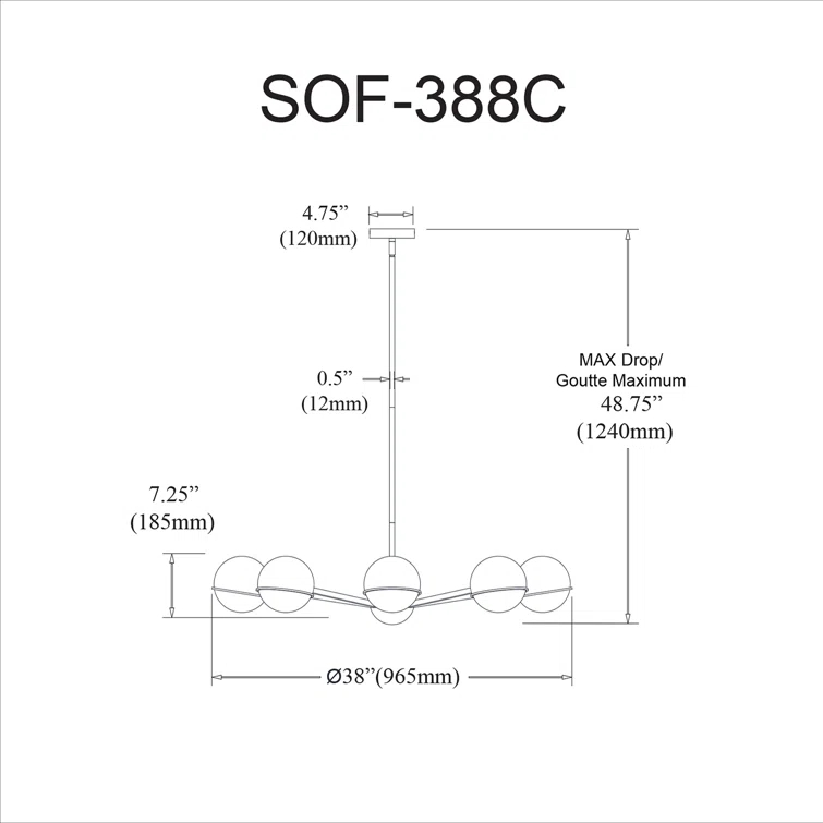 Sofia 8 Light Halogen Chandelier