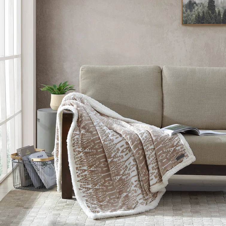 Eddie Bauer Eddie Bauer Printed Plush Fleece/Sherpa Throw Blankets