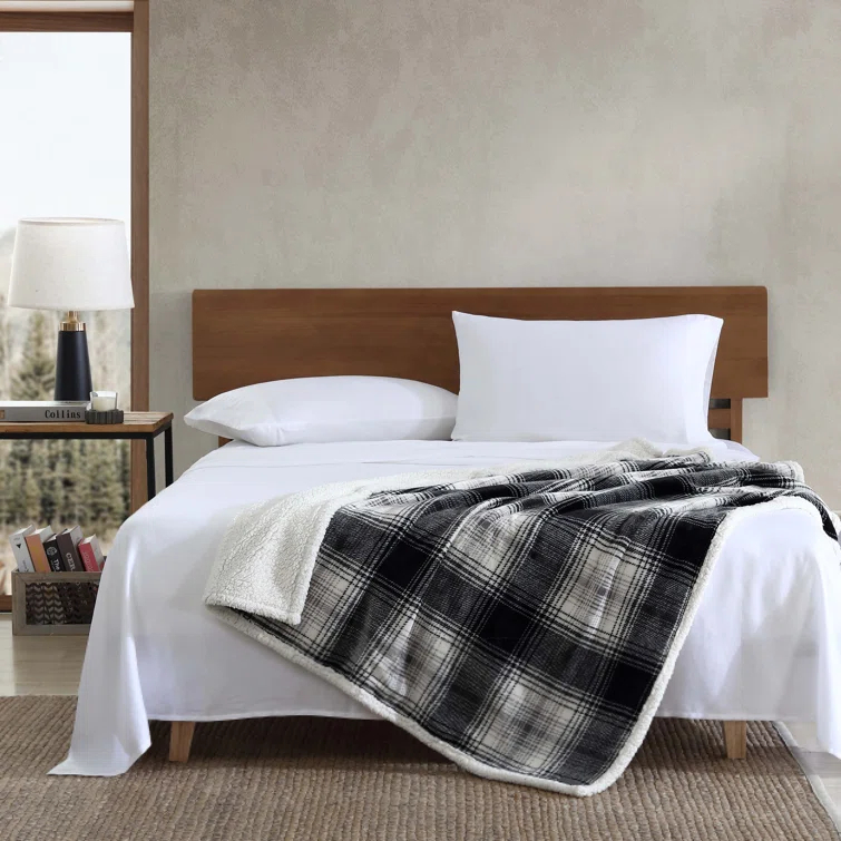 Eddie Bauer Eddie Bauer Printed Plush Fleece/Sherpa Throw Blankets