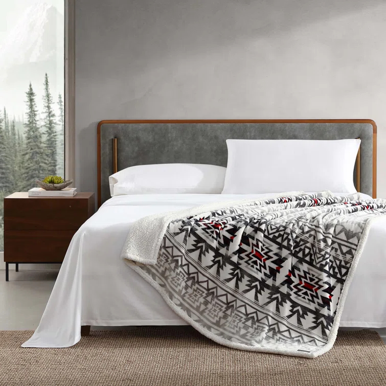 Eddie Bauer Eddie Bauer Printed Plush Fleece/Sherpa Throw Blankets