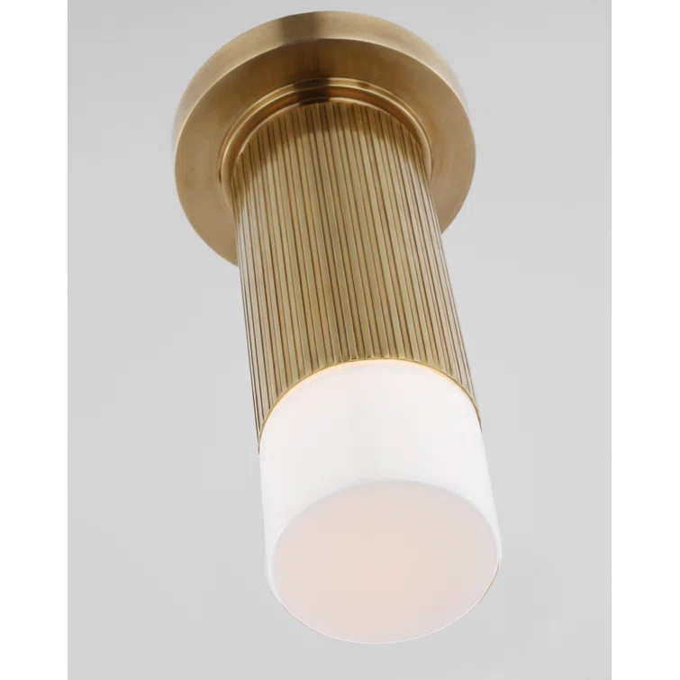 Hand-Rubbed Antique Brass LED Glass Flush Mount